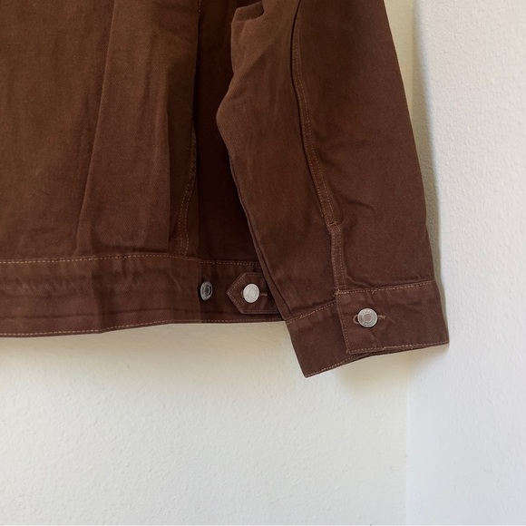 New PARKE Oversized Denim Jacket in Brown - Picture 9 of 12